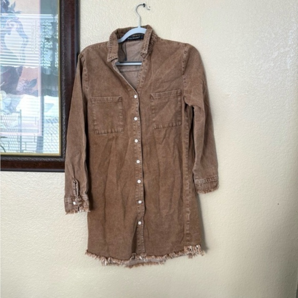NWOT ZilCremo Button Down Fringe Dress Size Small